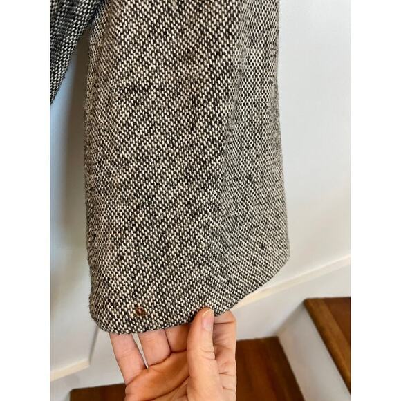 Vtg GAP 3/4 Wide Sleeve Belted Herringbone Cropped Peacoat, M - Picture 5 of 8